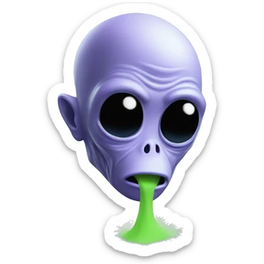 alien with powder coming out of nose sticker