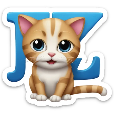 cat with letter z and love sticker