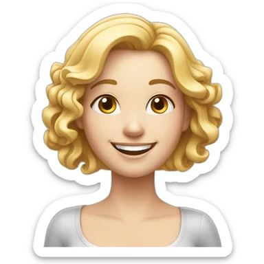 happy white girl with brilliant ring sticker