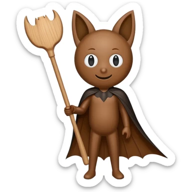 wooden stick figure with a bat tung tung tung sahur sticker