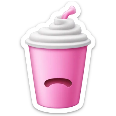 A foam cup with a pink liquid in it sticker