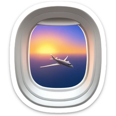 plane window with sunset sticker