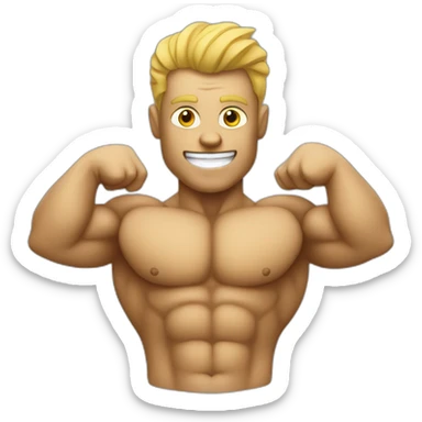 Latex bodybuilder sticker