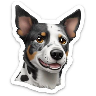 Black and white spotted Australian cattle dog sticker