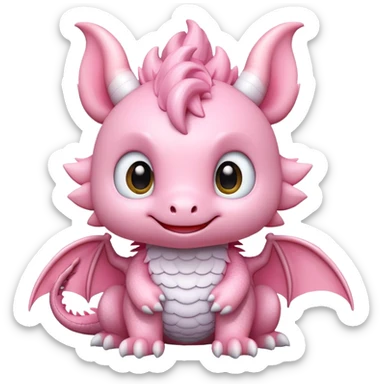 Cute light pink dragon, sanrio sticker