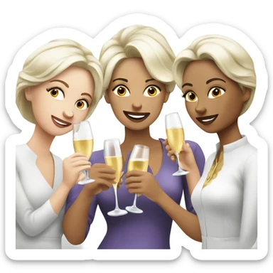6 white ladies drinking Prosecco  sticker