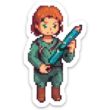 A surreal image of a day crossing out everyday problems. The day is depicted as a pixelated character with a marker, crossing out a list of problems. sticker