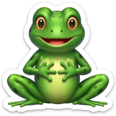Frog surprised giving a hug sticker
