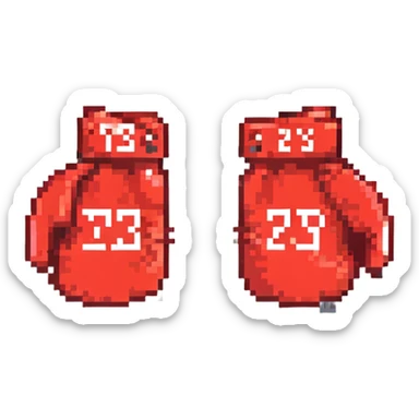 красные боксерские перчатки с надписью "23", no background sticker
