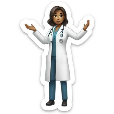 Woman Doctor tipping hand sticker