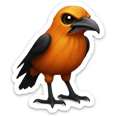 Jack o lantern crow sticker
