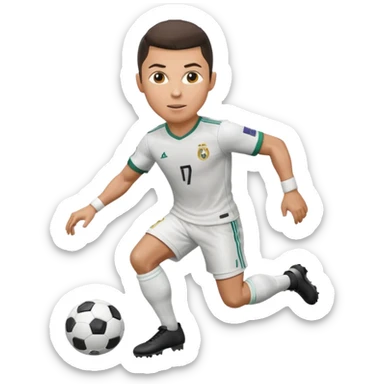 Cristiano Ronaldo dribbling a soccer ball sticker