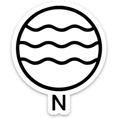 simple icon of planet Neptune, minimal, clean lines, recognizable as Neptune, suitable for app icon sticker