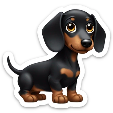 black daschund puppy sticker