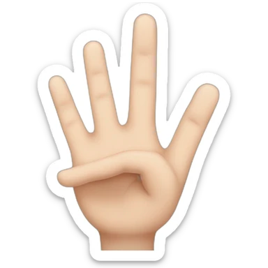 white girl showing three fingers up sticker