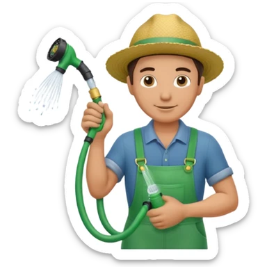 Gardner with hose sticker