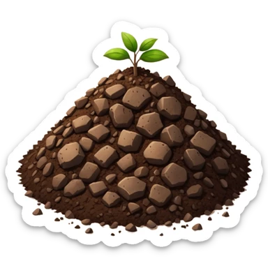 pile of soil with small pieces only sticker