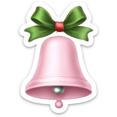 pale pink christmas bell sticker