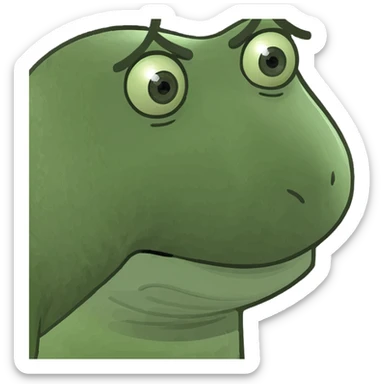 Create a golfer with eyes that are very wide apart and a big nose sticker