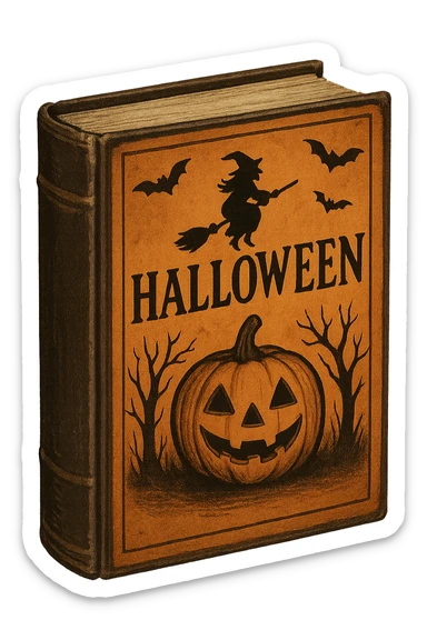 Halloween book, remove background sticker