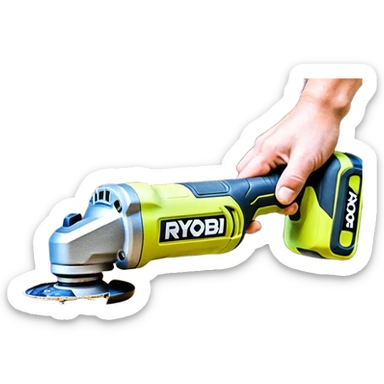 Ryobi One+18V 4-1/2" Angle Grinder PCL445B emoji style sticker