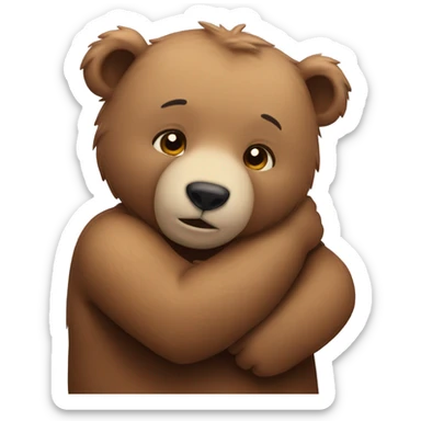 bears hugging  sticker