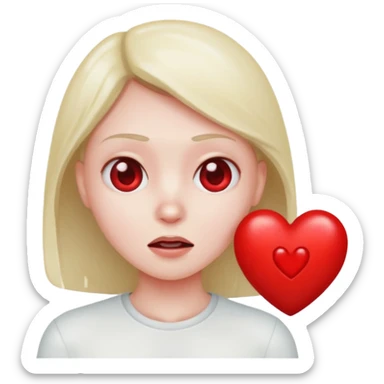 red heart in fear sticker