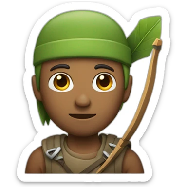 man with an arrow on his head sticker