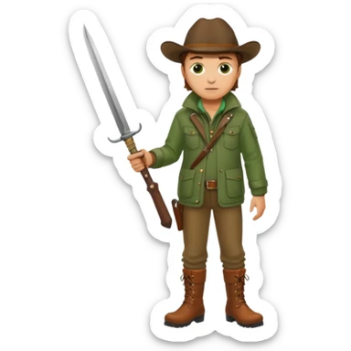 Classic hunter image, without holding a gun sticker