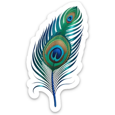 single peacock feathee sticker