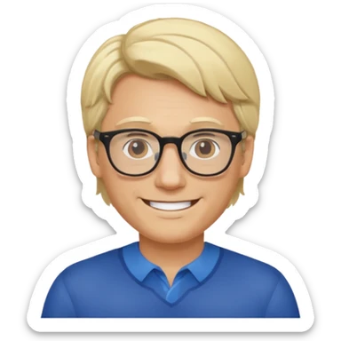 Man metis glasses blond hairs sticker