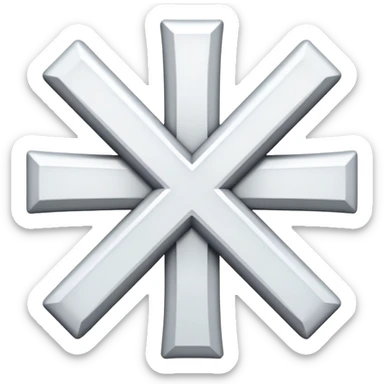 2 white Cross lines sticker