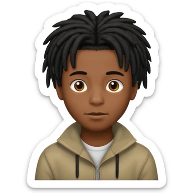 black boy with short black dreadlocks  sticker