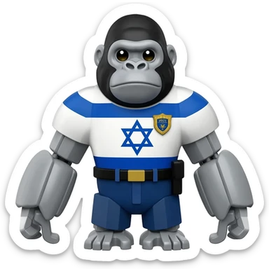 Robot Israeli gorilla cop Lego sticker