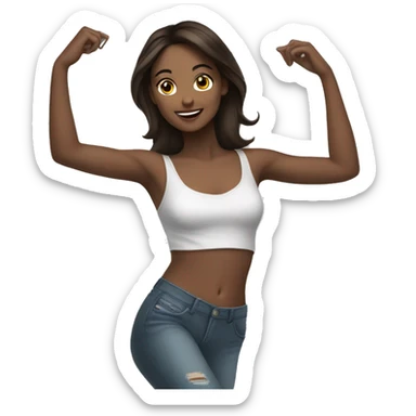 Dancing girl brunette pretty sticker