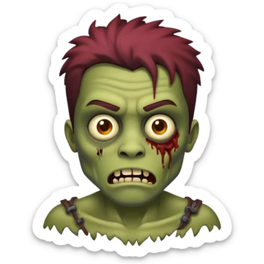 quero um zombie masculino com cabelo liso sticker