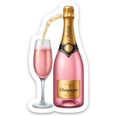 pink champagne bottle emoji sticker