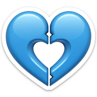 emoji de los dos corazones enlazados pero en color azul sticker