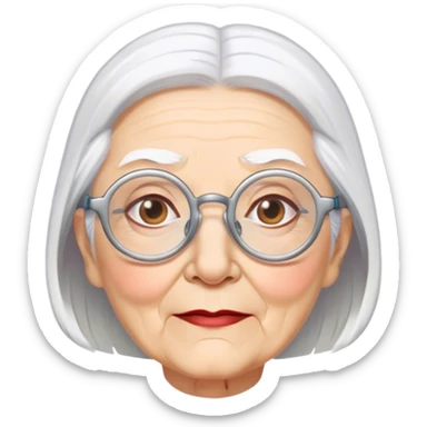 blunt grand maa with spects and white hair sticker
