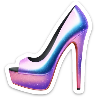 Shiny platform high heels  sticker