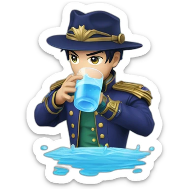 Kujo jotaro drinking water  sticker