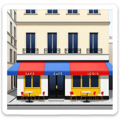  mondrian style paris spam cafe sticker