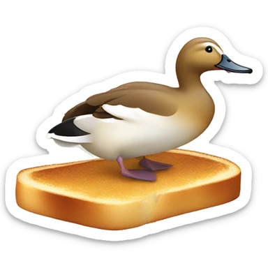 Duck flying on a piece of toast sticker