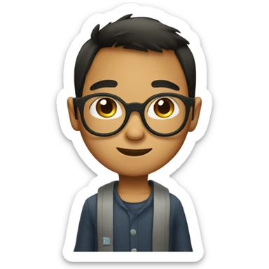 Filipino boy wearing eye glasses sticker