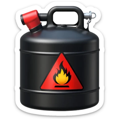 gasoline canister in black sticker