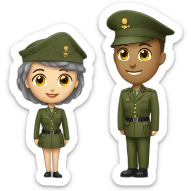 Militaire avec sa femme sticker