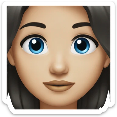 Blue eyed brunette black hair sticker