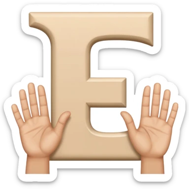 two hands side by side with each hand forming the letter L  sticker