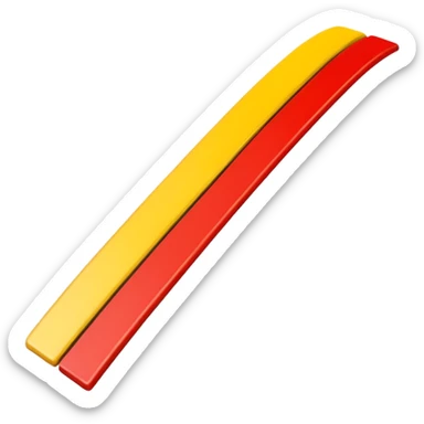 Similar to 🇮🇩 with yellow colour 50% and red colour 50% of 2 strip sticker