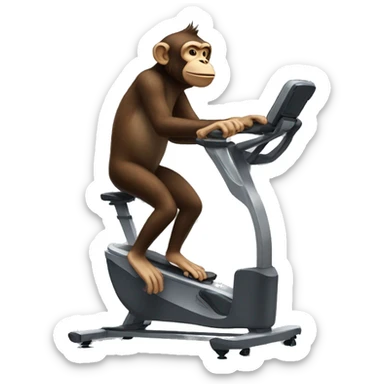 monkey on treadmill cycle sticker